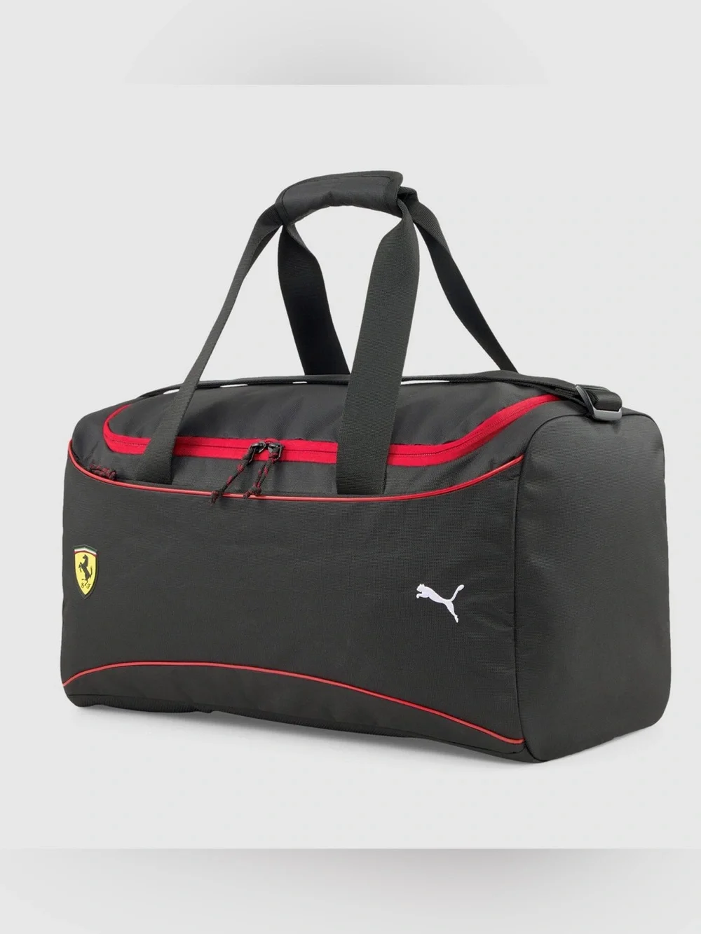 NEW Scuderia Ferrari Puma Black Duffel Bag with Red Trim